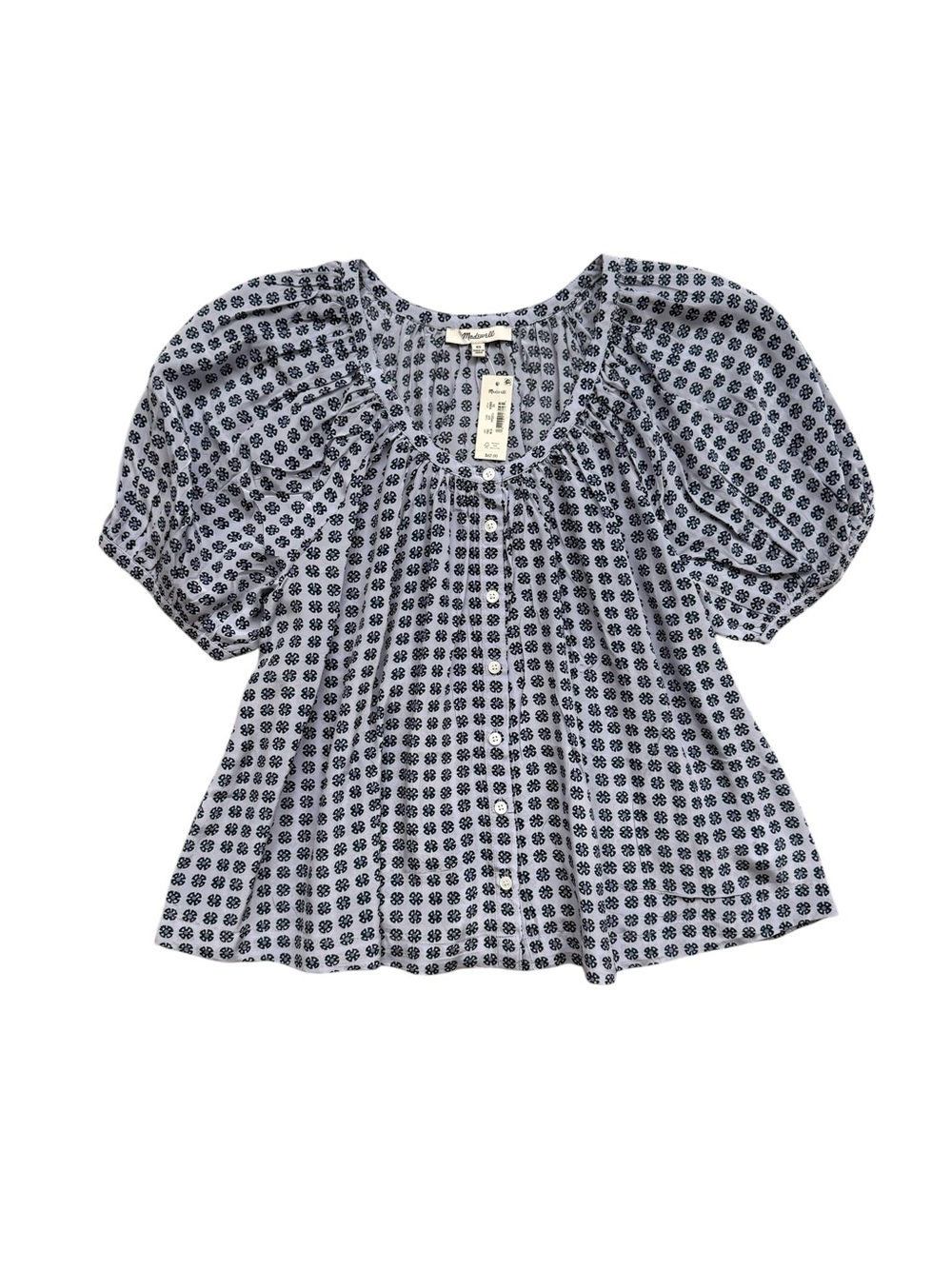 NWT Madewell Puff-Sleeve A-Line Top in Washed Lavender